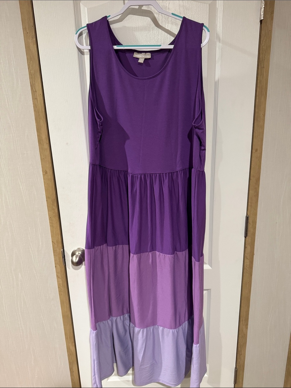 Woman Within Purple Tiered Maxi Dress